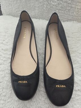 Prada leather ballerina flats Sz 39.5